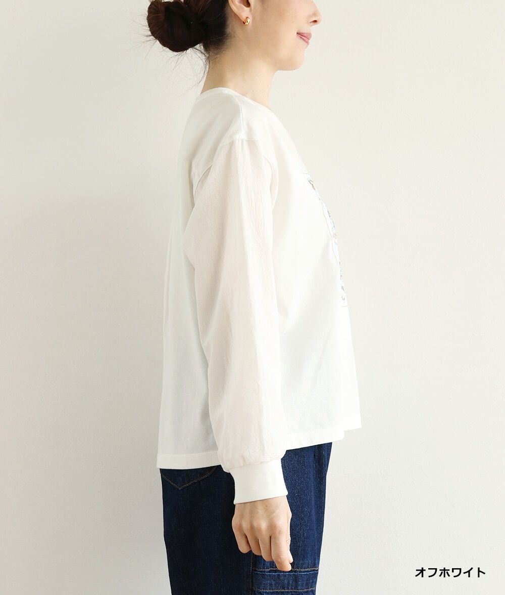 花刺繍プルオーバー