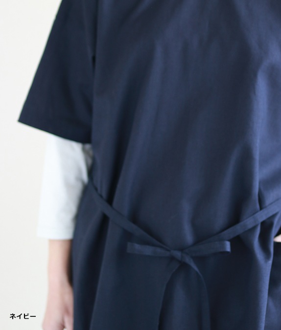 綿麻五分袖2way割烹着