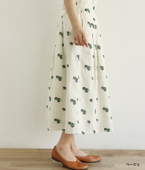 【SALE50%OFF】フラワージャカードタックスカート