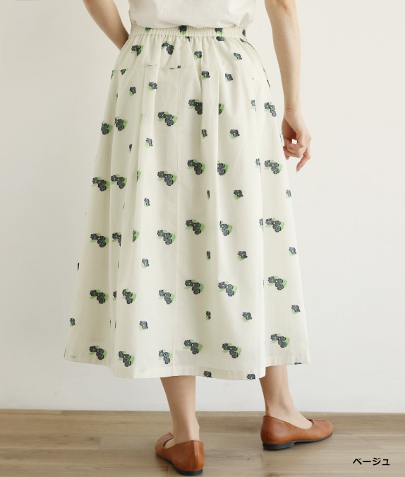 【SALE50%OFF】フラワージャカードタックスカート