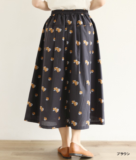【SALE50%OFF】フラワージャカードタックスカート