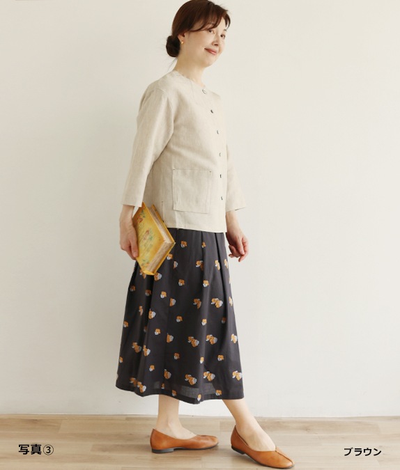 【SALE50%OFF】フラワージャカードタックスカート