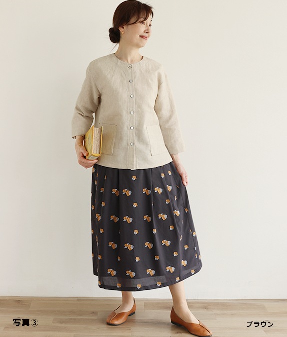 【SALE50%OFF】フラワージャカードタックスカート