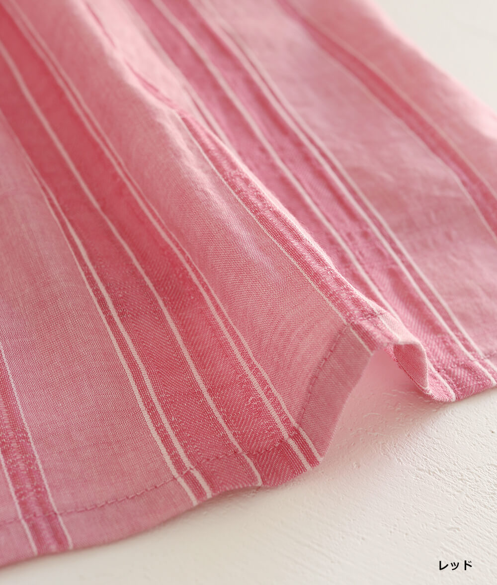 コットンドビーストライプブラウス