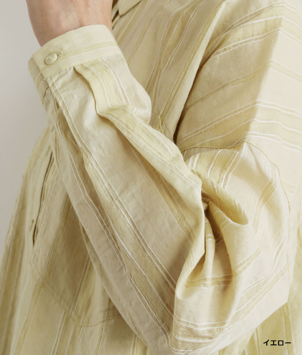 コットンドビーストライプブラウス