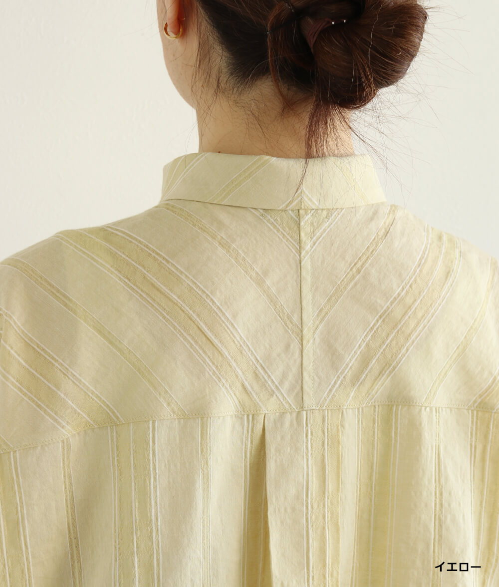 コットンドビーストライプブラウス