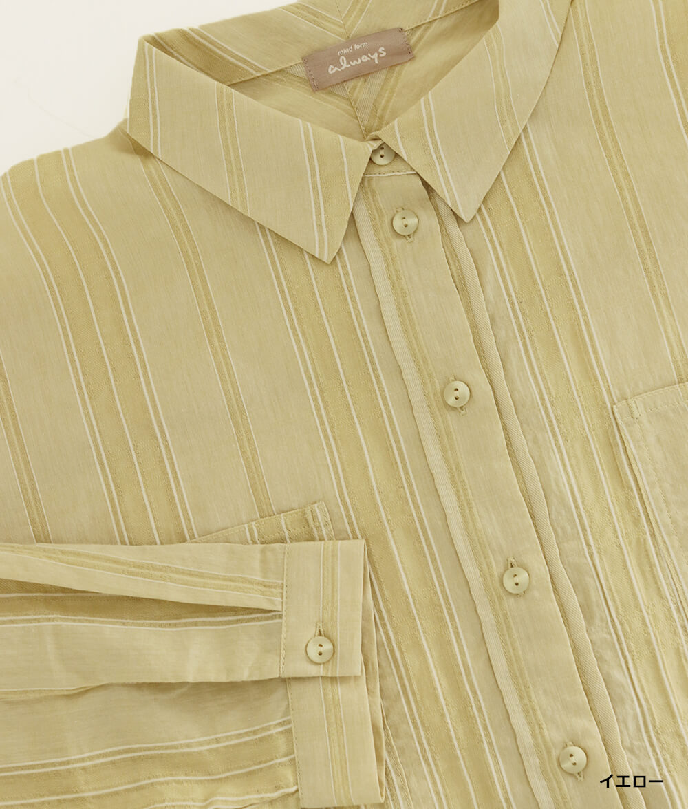 コットンドビーストライプブラウス