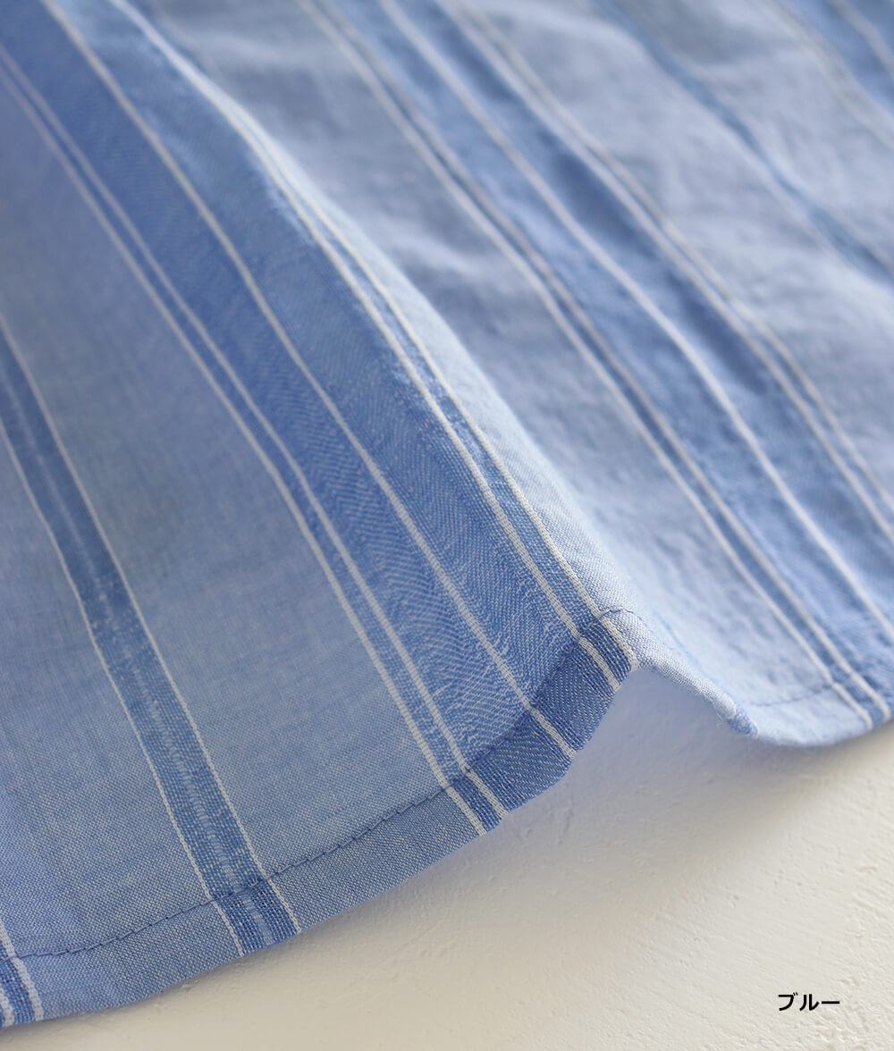 コットンドビーストライプブラウス