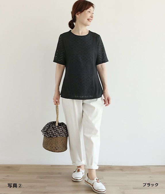 パッチワークレースプルオーバー