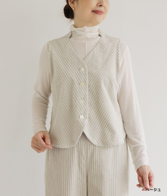 NULABEL コーデュロイベスト Nigel Cabourn ⁄ WORK VEST - 8WALE 