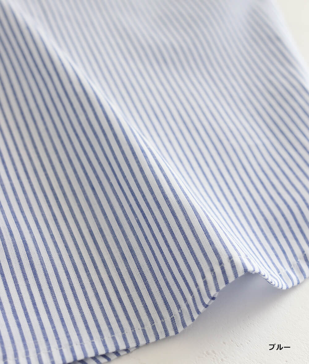 刺繍ストライプブラウス