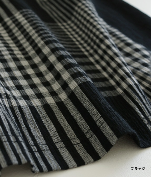 チェック楊柳チュニック