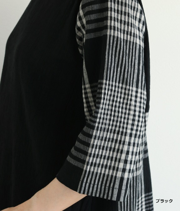 チェック楊柳チュニック
