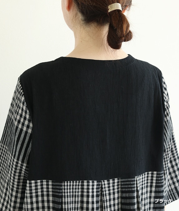 チェック楊柳チュニック