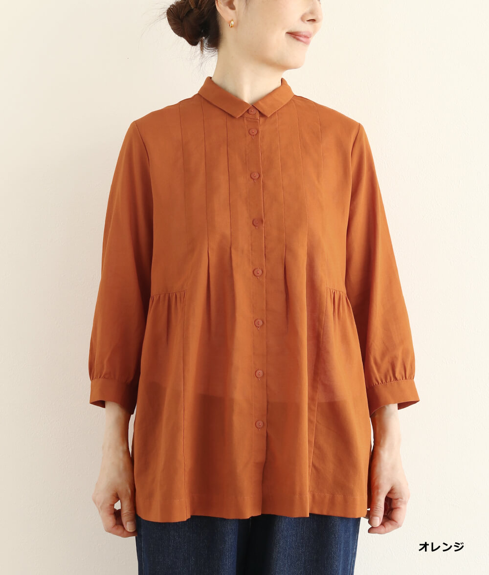 a*w様 アパートバイ　ダックデザインブラウス　オレンジ シフォンタックブラウスl 50代・60代からの婦人服 オルウェイズ公式