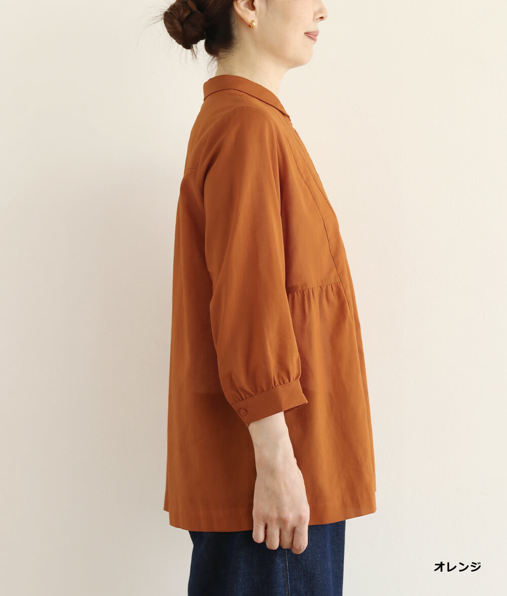 シフォンタックブラウス