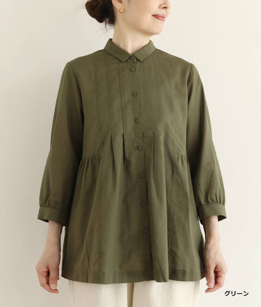 シフォンタックブラウス