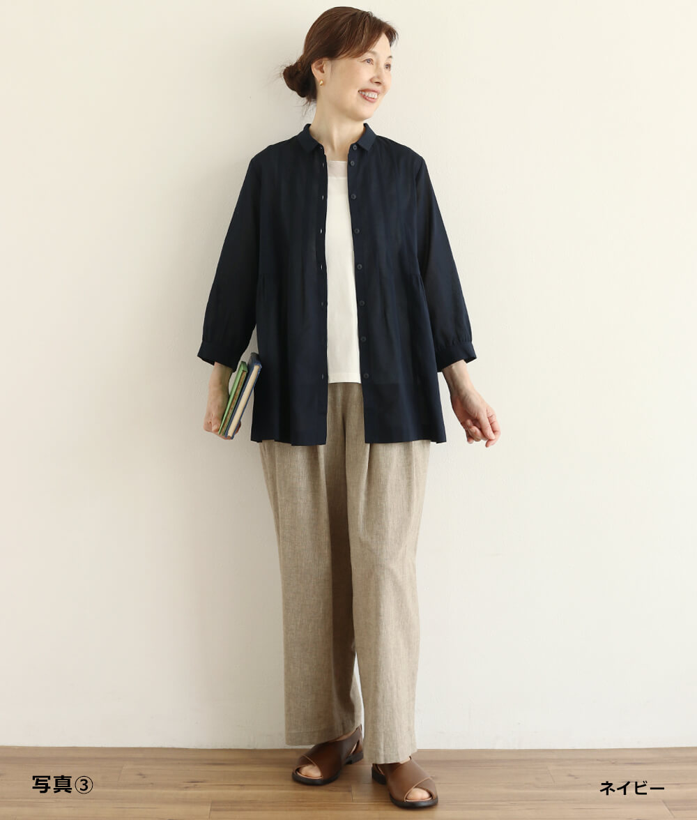 シフォンタックブラウス