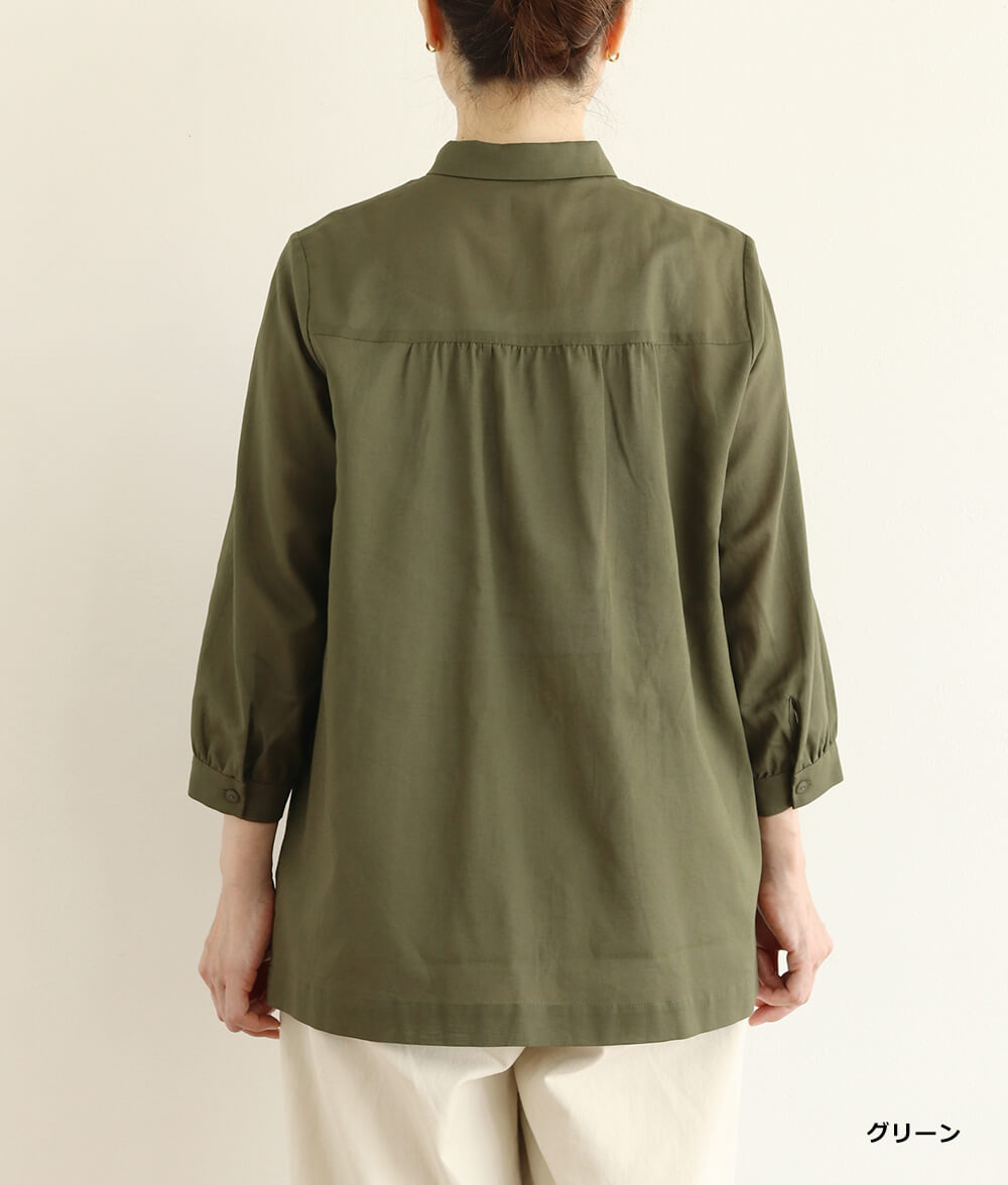 シフォンタックブラウス