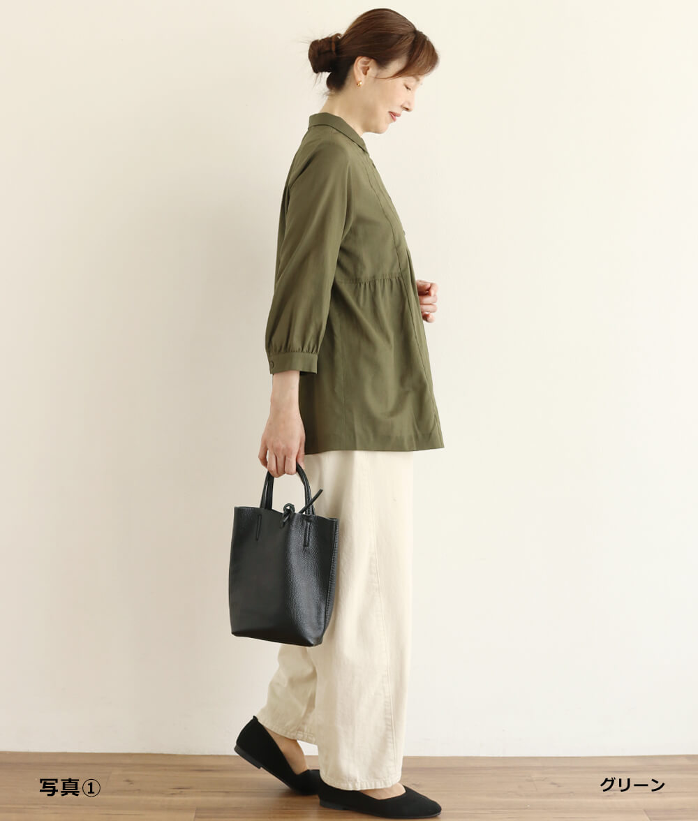 シフォンタックブラウス