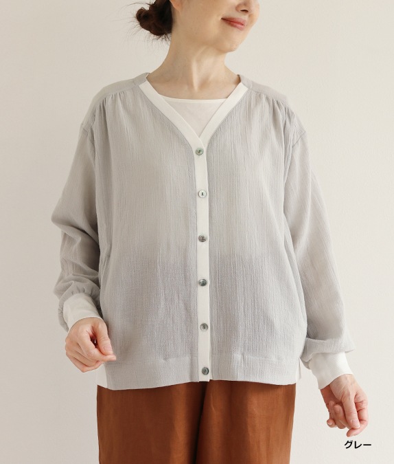 【SALE50%OFF】コットンボイルカーディガン