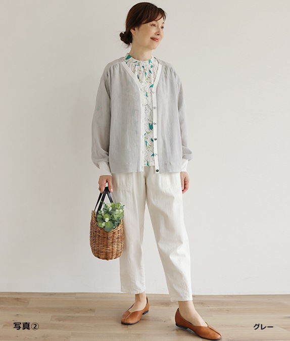 【SALE50%OFF】コットンボイルカーディガン