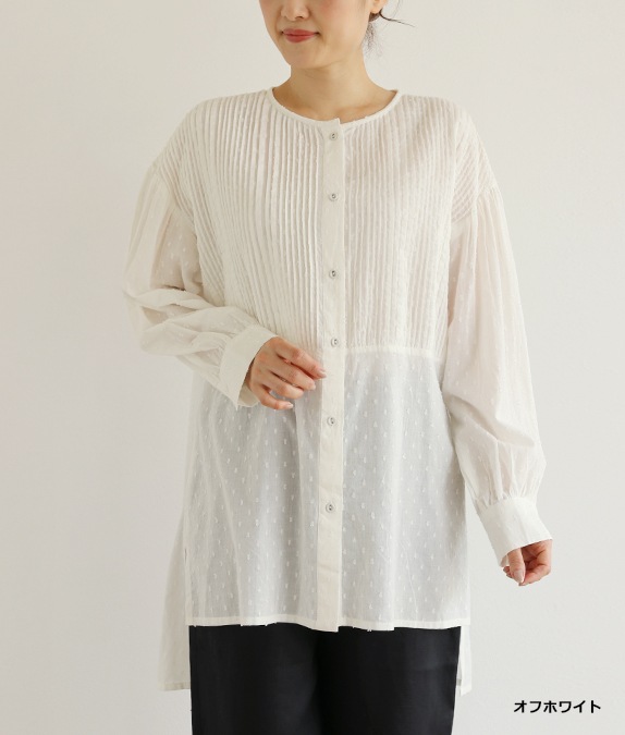 【SALE50%OFF】カットジャカードピンタックブラウス