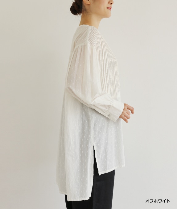 【SALE50%OFF】カットジャカードピンタックブラウス