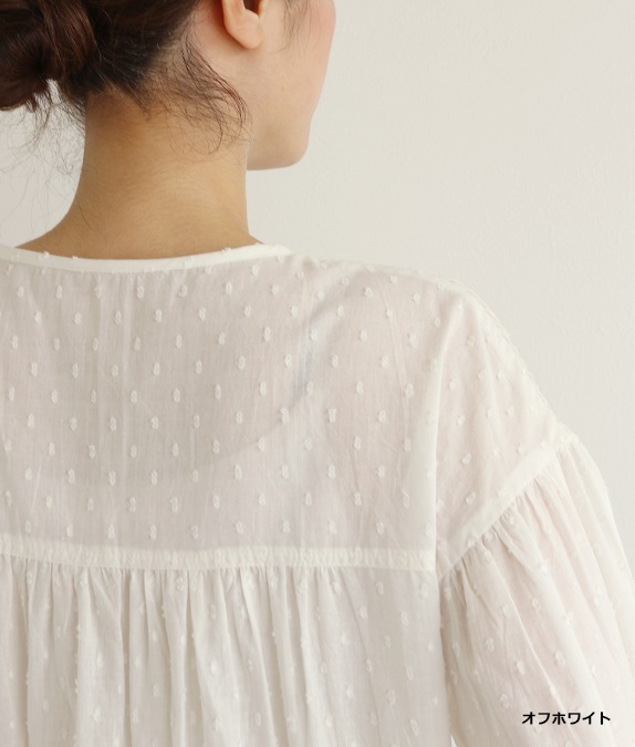 【SALE50%OFF】カットジャカードピンタックブラウス