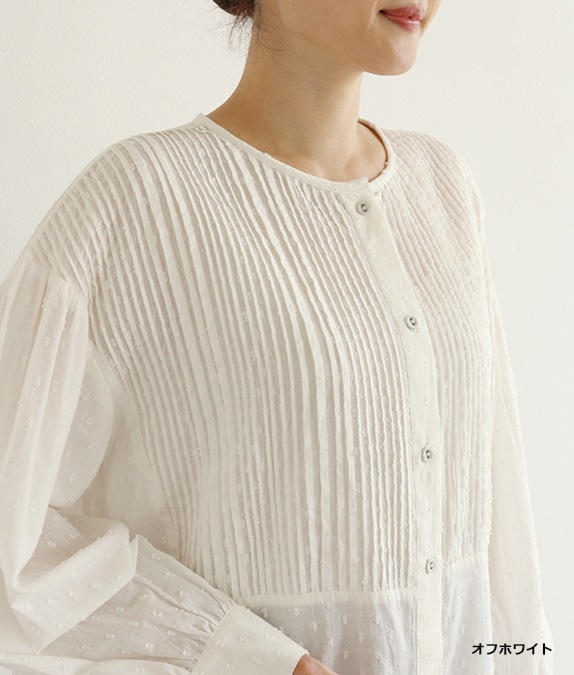 【SALE50%OFF】カットジャカードピンタックブラウス