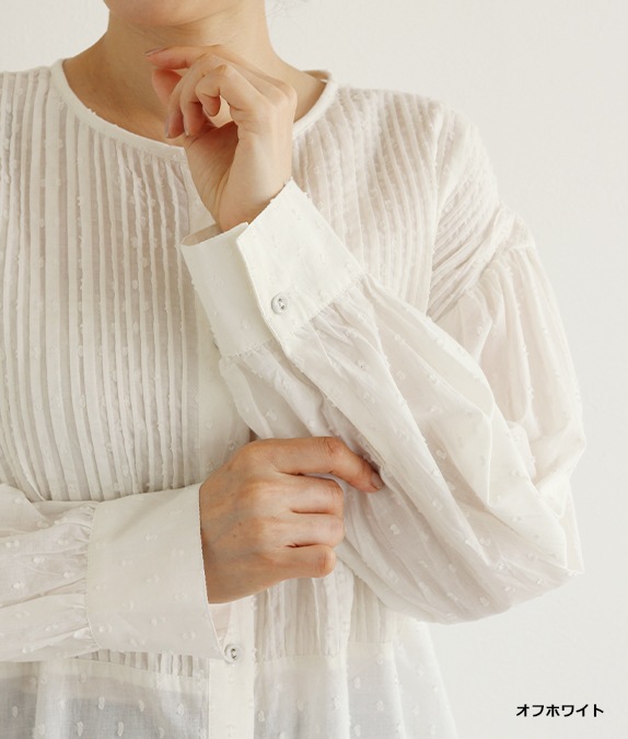 【SALE50%OFF】カットジャカードピンタックブラウス