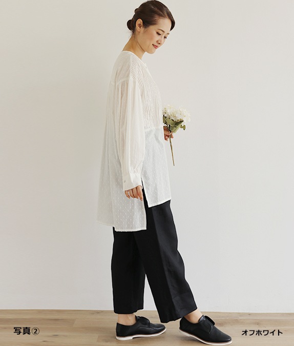 【SALE50%OFF】カットジャカードピンタックブラウス