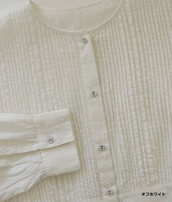 【SALE50%OFF】カットジャカードピンタックブラウス