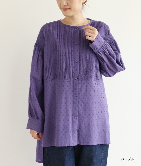 【SALE50%OFF】カットジャカードピンタックブラウス