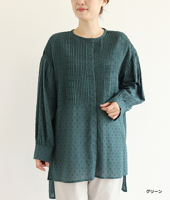 【SALE50%OFF】カットジャカードピンタックブラウス