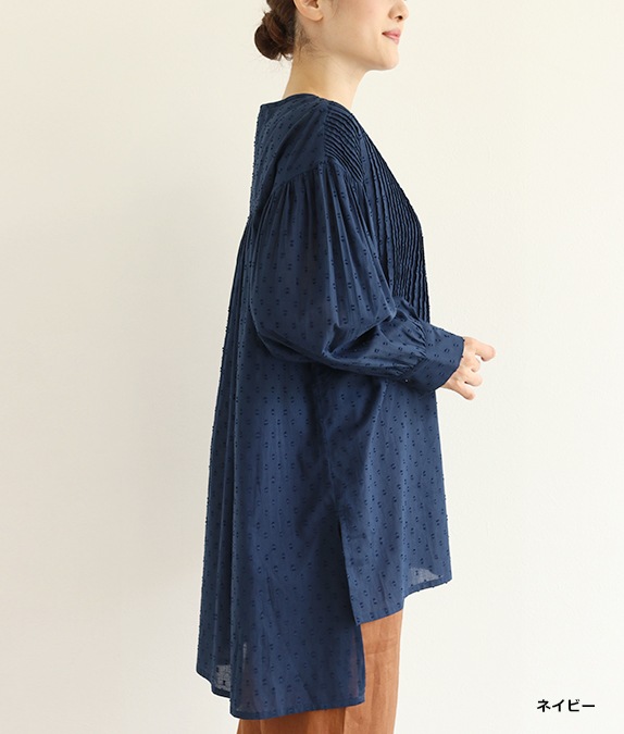 【SALE50%OFF】カットジャカードピンタックブラウス