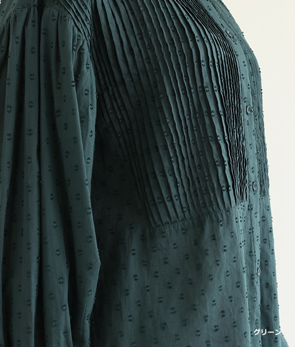 【SALE50%OFF】カットジャカードピンタックブラウス