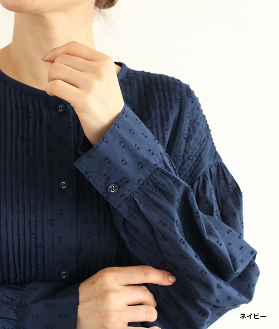 【SALE50%OFF】カットジャカードピンタックブラウス