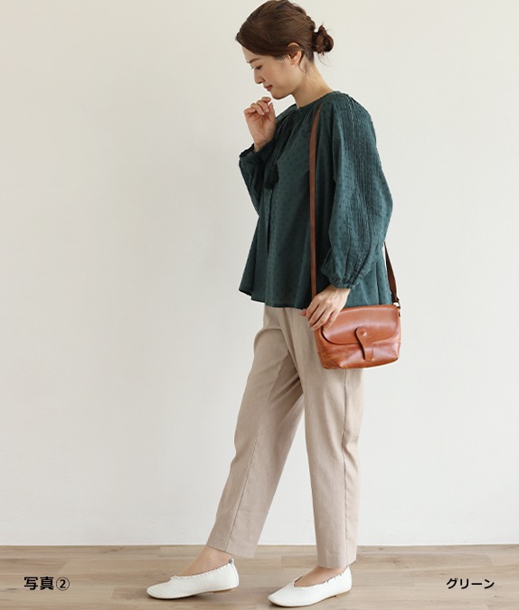 【SALE50%OFF】カットジャカードギャザーブラウス