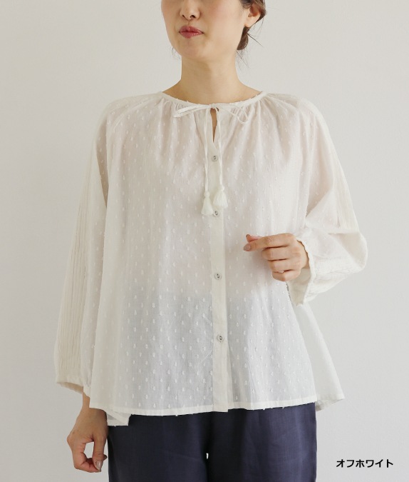 【SALE50%OFF】カットジャカードギャザーブラウス