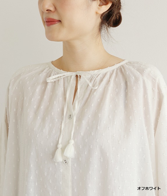 【SALE50%OFF】カットジャカードギャザーブラウス