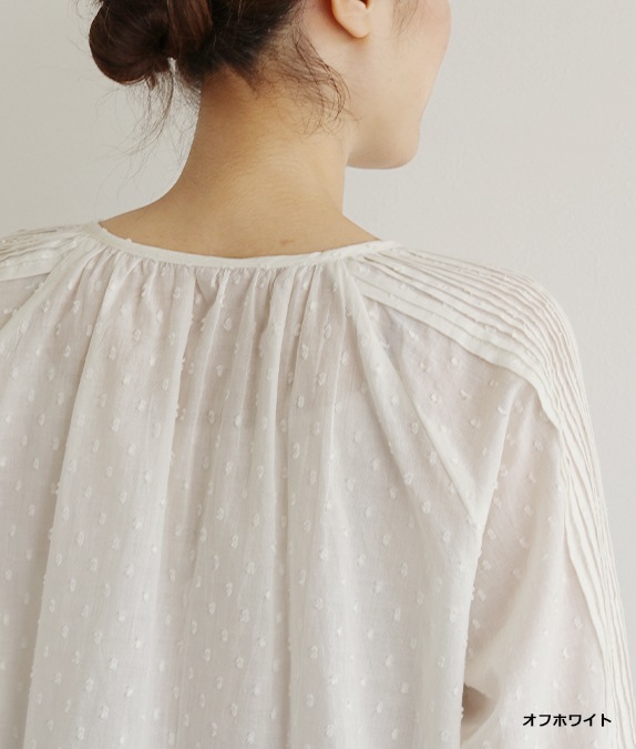 【SALE50%OFF】カットジャカードギャザーブラウス