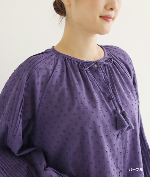 【SALE50%OFF】カットジャカードギャザーブラウス