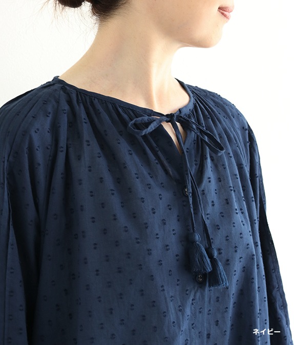 【SALE50%OFF】カットジャカードギャザーブラウス