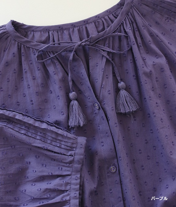 【SALE50%OFF】カットジャカードギャザーブラウス