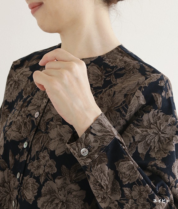 【SALE20%OFF】コーデュロイ草花柄ワンピース