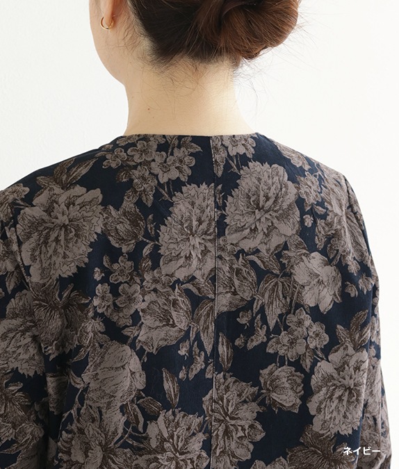 【SALE20%OFF】コーデュロイ草花柄ワンピース