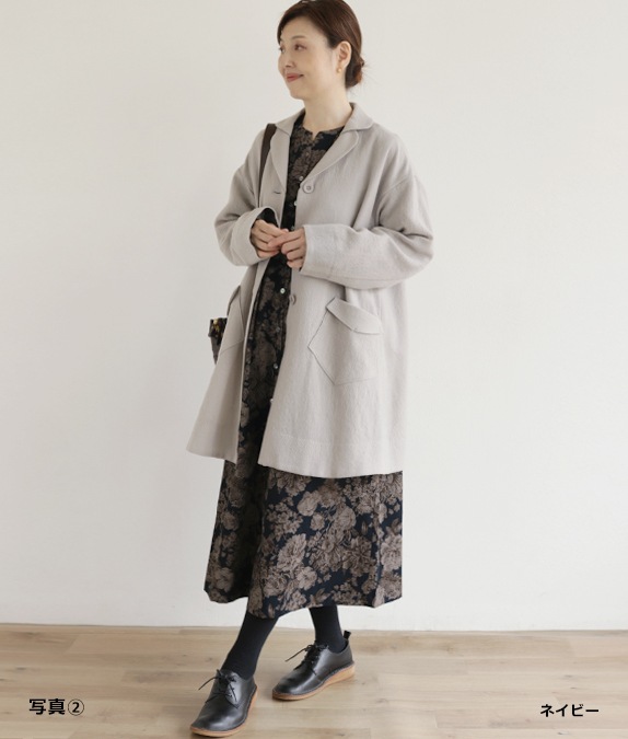 【SALE20%OFF】コーデュロイ草花柄ワンピース