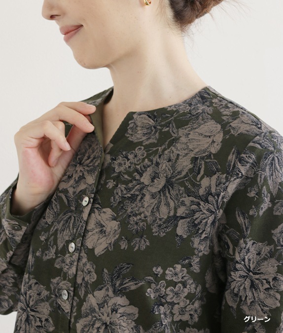 【SALE20%OFF】コーデュロイ草花柄ワンピース