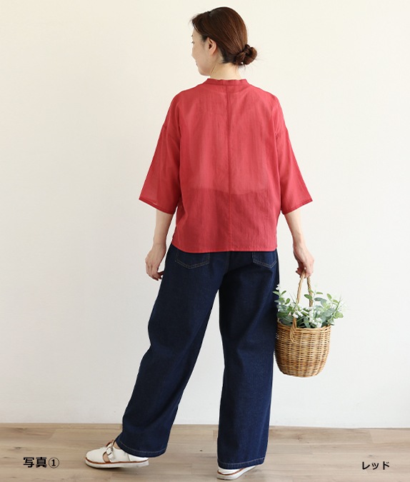 【7/10(金)10：00～◆再値下げSALE40%OFF】コットンシフォンブラウス